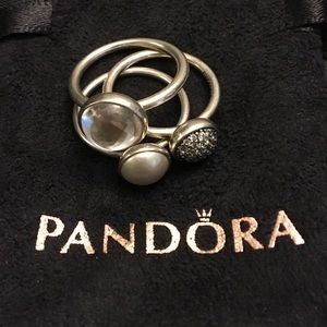Set of 3 Pandora Size 7.0 (54) Rings 925